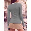 image:imageANRABESS Women Long Sleeve Shirts Ribbed Fitted TopsBlack White
