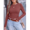 image:imageANRABESS Women Long Sleeve Shirts Ribbed Fitted TopsBrick Red
