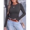 image:imageANRABESS Women Long Sleeve Shirts Ribbed Fitted TopsCharcoal