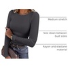image:imageANRABESS Women Long Sleeve Shirts Ribbed Fitted TopsCharcoal