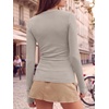 image:imageANRABESS Women Long Sleeve Shirts Ribbed Fitted TopsDark Khaki