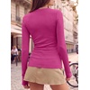 image:imageANRABESS Women Long Sleeve Shirts Ribbed Fitted TopsHot Pink