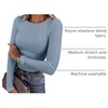 image:imageANRABESS Women Long Sleeve Shirts Ribbed Fitted TopsLight Blue