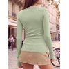 image:imageANRABESS Women Long Sleeve Shirts Ribbed Fitted TopsLight Green