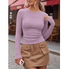 image:imageANRABESS Women Long Sleeve Shirts Ribbed Fitted TopsLight Purple