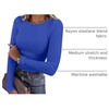 image:imageANRABESS Women Long Sleeve Shirts Ribbed Fitted TopsLight Royal Blue