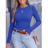 image:imageANRABESS Women Long Sleeve Shirts Ribbed Fitted TopsLight Royal Blue