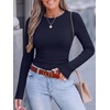 image:imageANRABESS Women Long Sleeve Shirts Ribbed Fitted TopsNavy Blue