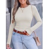 image:imageANRABESS Women Long Sleeve Shirts Ribbed Fitted TopsParchment