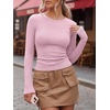 image:imageANRABESS Women Long Sleeve Shirts Ribbed Fitted TopsPink
