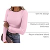 image:imageANRABESS Women Long Sleeve Shirts Ribbed Fitted TopsPink