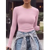 image:imageANRABESS Women Long Sleeve Shirts Ribbed Fitted TopsPink