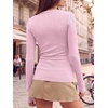image:imageANRABESS Women Long Sleeve Shirts Ribbed Fitted TopsPink