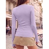 image:imageANRABESS Women Long Sleeve Shirts Ribbed Fitted TopsPurple