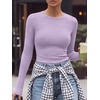 image:imageANRABESS Women Long Sleeve Shirts Ribbed Fitted TopsPurple
