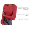image:imageANRABESS Women Long Sleeve Shirts Ribbed Fitted TopsRed