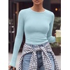 image:imageANRABESS Women Long Sleeve Shirts Ribbed Fitted TopsSky
