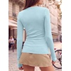 image:imageANRABESS Women Long Sleeve Shirts Ribbed Fitted TopsSky