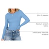 image:imageANRABESS Women Long Sleeve Shirts Ribbed Fitted TopsSky Blue