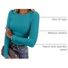 image:imageANRABESS Women Long Sleeve Shirts Ribbed Fitted TopsTeal