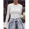 image:imageANRABESS Women Long Sleeve Shirts Ribbed Fitted TopsWhite