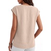 image:imageANRABESS Women Tops Business Casual Cap Sleeve Dressy Blouse V Neck ShirtsApricot