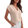 image:imageANRABESS Women Tops Business Casual Cap Sleeve Dressy Blouse V Neck ShirtsApricot