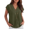 image:imageANRABESS Women Tops Business Casual Cap Sleeve Dressy Blouse V Neck ShirtsArmy Green