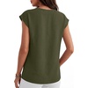 image:imageANRABESS Women Tops Business Casual Cap Sleeve Dressy Blouse V Neck ShirtsArmy Green