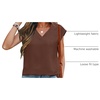 image:imageANRABESS Women Tops Business Casual Cap Sleeve Dressy Blouse V Neck ShirtsBrown