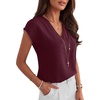 image:imageANRABESS Women Tops Business Casual Cap Sleeve Dressy Blouse V Neck ShirtsBurgundy