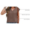 image:imageANRABESS Women Tops Business Casual Cap Sleeve Dressy Blouse V Neck ShirtsCoffee