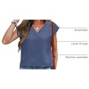 image:imageANRABESS Women Tops Business Casual Cap Sleeve Dressy Blouse V Neck ShirtsDark Blue