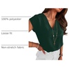 image:imageANRABESS Women Tops Business Casual Cap Sleeve Dressy Blouse V Neck ShirtsDark Green