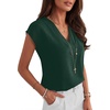 image:imageANRABESS Women Tops Business Casual Cap Sleeve Dressy Blouse V Neck ShirtsDark Green