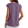 image:imageANRABESS Women Tops Business Casual Cap Sleeve Dressy Blouse V Neck ShirtsDark Purple