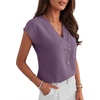 image:imageANRABESS Women Tops Business Casual Cap Sleeve Dressy Blouse V Neck ShirtsDark Purple