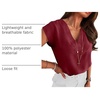 image:imageANRABESS Women Tops Business Casual Cap Sleeve Dressy Blouse V Neck ShirtsDark Red