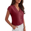 image:imageANRABESS Women Tops Business Casual Cap Sleeve Dressy Blouse V Neck ShirtsDark Red