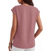 image:imageANRABESS Women Tops Business Casual Cap Sleeve Dressy Blouse V Neck ShirtsDusty Rose