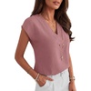 image:imageANRABESS Women Tops Business Casual Cap Sleeve Dressy Blouse V Neck ShirtsDusty Rose
