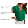 image:imageANRABESS Women Tops Business Casual Cap Sleeve Dressy Blouse V Neck ShirtsGreen