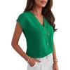 image:imageANRABESS Women Tops Business Casual Cap Sleeve Dressy Blouse V Neck ShirtsGreen