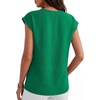 image:imageANRABESS Women Tops Business Casual Cap Sleeve Dressy Blouse V Neck ShirtsGreen