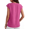 image:imageANRABESS Women Tops Business Casual Cap Sleeve Dressy Blouse V Neck ShirtsHot Pink