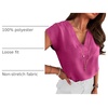 image:imageANRABESS Women Tops Business Casual Cap Sleeve Dressy Blouse V Neck ShirtsHot Pink