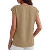 image:imageANRABESS Women Tops Business Casual Cap Sleeve Dressy Blouse V Neck ShirtsKhaki