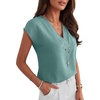 image:imageANRABESS Women Tops Business Casual Cap Sleeve Dressy Blouse V Neck ShirtsLake Blue