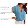 image:imageANRABESS Women Tops Business Casual Cap Sleeve Dressy Blouse V Neck ShirtsLight Blue