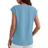 image:imageANRABESS Women Tops Business Casual Cap Sleeve Dressy Blouse V Neck ShirtsLight Blue